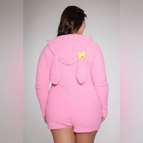 Sanrio my melody fuzzy knit hooded romper nwot
